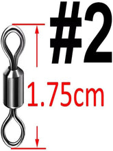 Fishing Swivels, Barrel Swivels Black, silver Sea Fishing Tackles Connector Stainless Steel Terminal Tackle - #2_17.5mm_50pcs