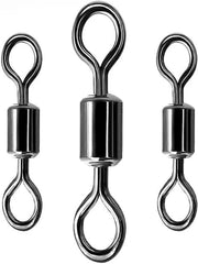 Fishing Swivels, Barrel Swivels Black, silver Sea Fishing Tackles Connector Stainless Steel Terminal Tackle - Mixed- #1#2#3#4 - 100 Pcs