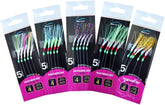 Mackerel Feathers Sea Fishing Rigs Lures 5 Hook Sabiki Rig - UK