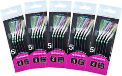 Mackerel Feathers Sea Fishing Rigs Lures 5 Hook Sabiki Rig - UK
