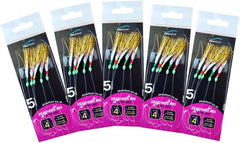 Mackerel Feathers Sea Fishing Rigs Lures 5 Hook Sabiki Rig - UK