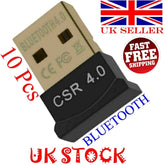 10 x USB Wireless Bluetooth Adapter Dongle CSR V4.0 For Win 7/8/10 Laptop PC UK