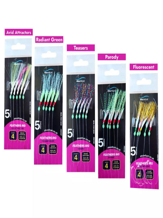mackerel feathers sea fishing rigs lures 5 Hooks Sabiki Rig