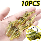 10 pcs Sidewinder Sand eel Lure Bass Cod Pollock Jelly Lures shrimps fish cod-UK