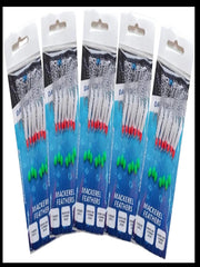 Mackerel Feathers Sea Fishing Lures 7 Hook Sabiki Rig UK Boat Pier Tackle