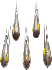 Sea Fishing Dumpy Gripper Weights with Short Tail, 5 Pack Breakout Sinkers - 5oz