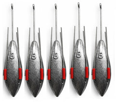 Distance Fishing Grip Weight Set for Sea and Beach Fishing, 5 in a Pack, 4oz - 7oz
