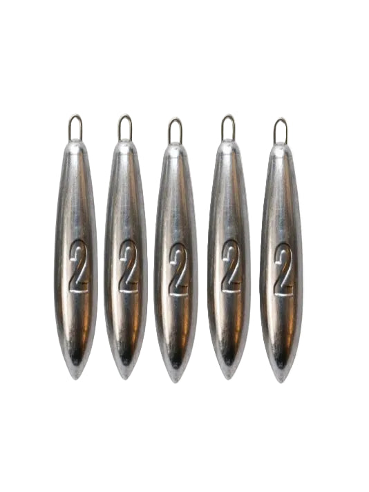 2oz Sea Fishing Weights for Mackerel Feather Cod Bass Boat Fishing - 5pcs