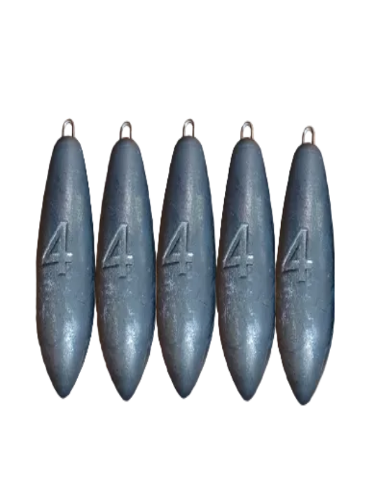 4oz Sea Fishing Weights for Mackerel Feather Cod Bass Boat Fishing - 5pcs