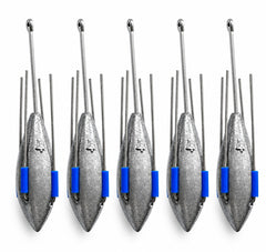 Distance Fishing Grip Weight Set for Sea and Beach Fishing, 5 in a Pack, 4oz - 7oz