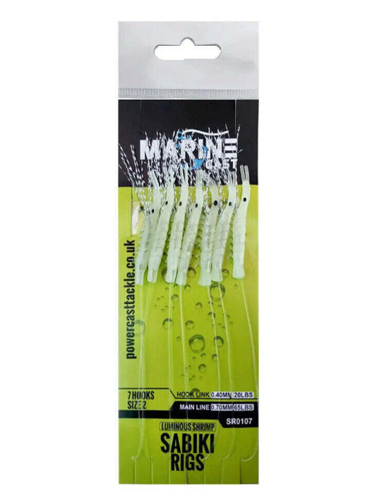 Marine Cast 5 different types mackerel feathers, hook size 2