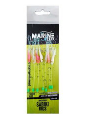 Marine Cast 5 different types mackerel feathers, hook size 2