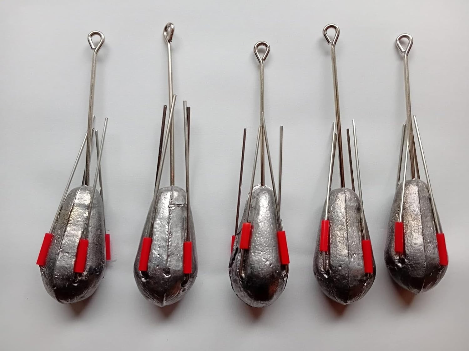 Sea Fishing Grip Weights Dumpy  with Long Tail, 5 Pack, 4oz 5oz 6oz 7oz 8oz 9oz