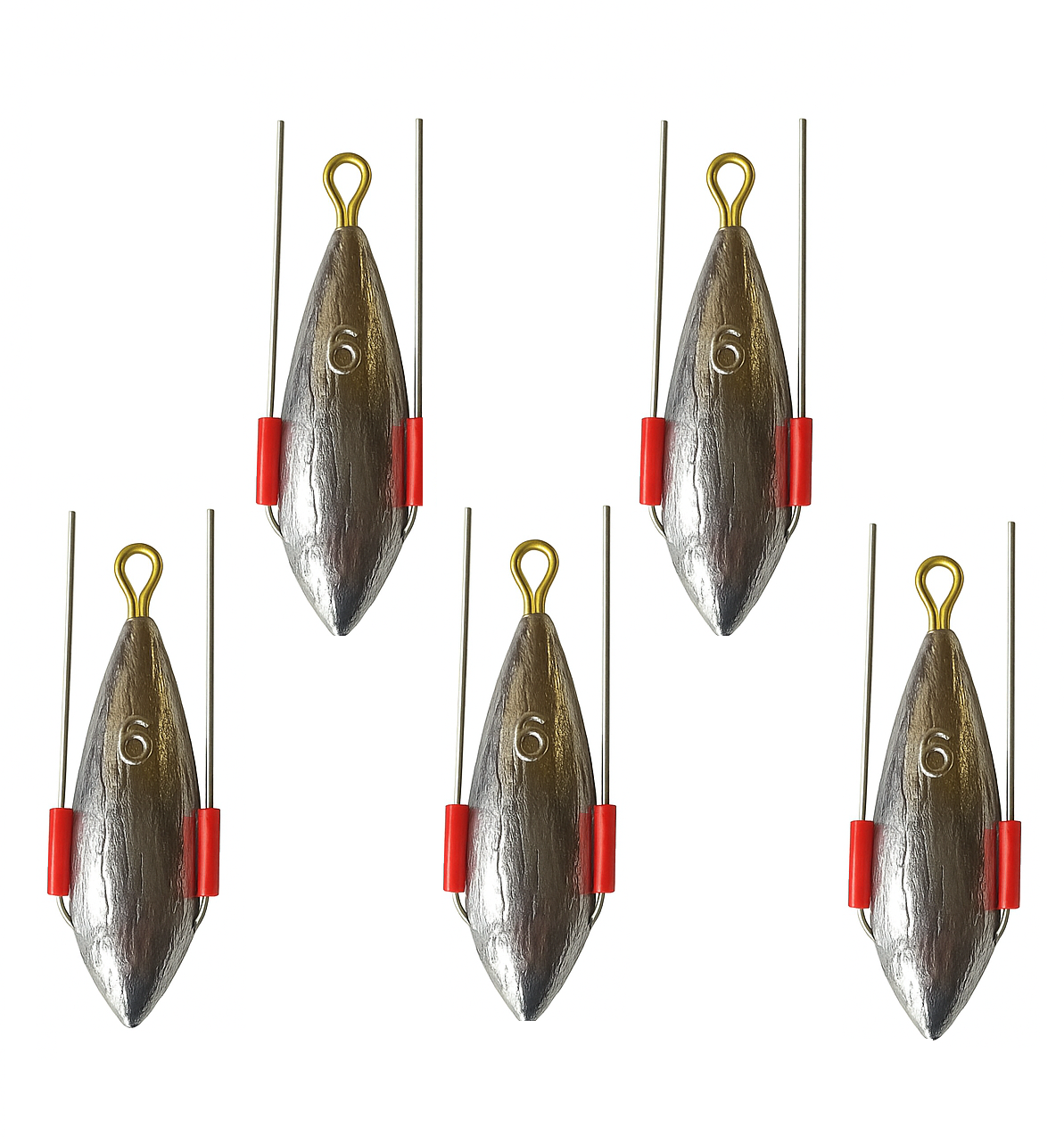 6oz Distance Sea Fishing Grip Lead Weights X5 Beach Surf Casting Breakout Sinker