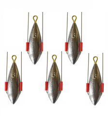 6oz Distance Sea Fishing Grip Lead Weights X5 Beach Surf Casting Breakout Sinker