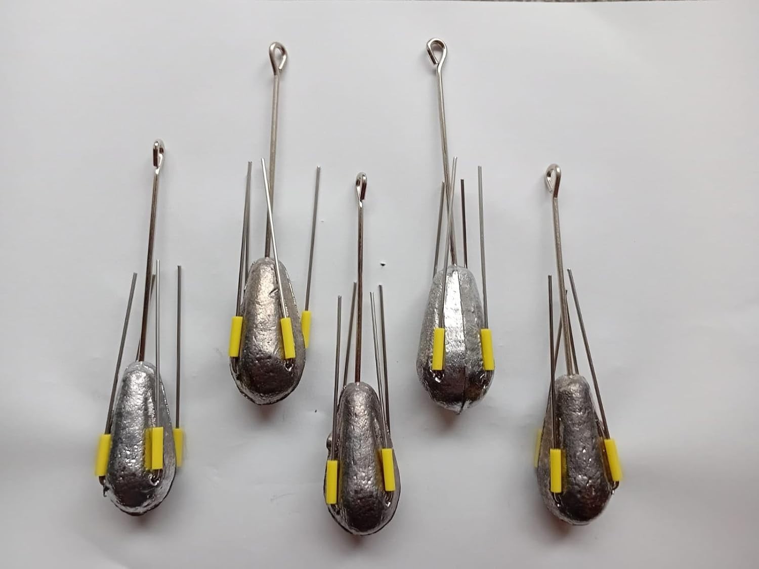Sea Fishing Grip Weights Dumpy  with Long Tail, 5 Pack, 4oz 5oz 6oz 7oz 8oz 9oz