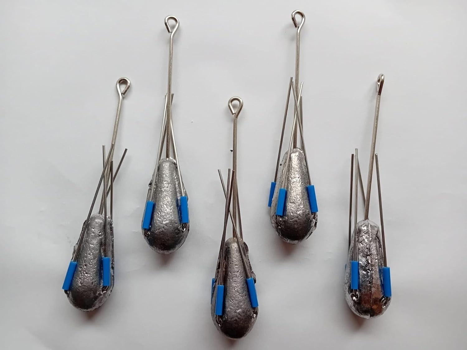 Sea Fishing Grip Weights Dumpy  with Long Tail, 5 Pack, 4oz 5oz 6oz 7oz 8oz 9oz