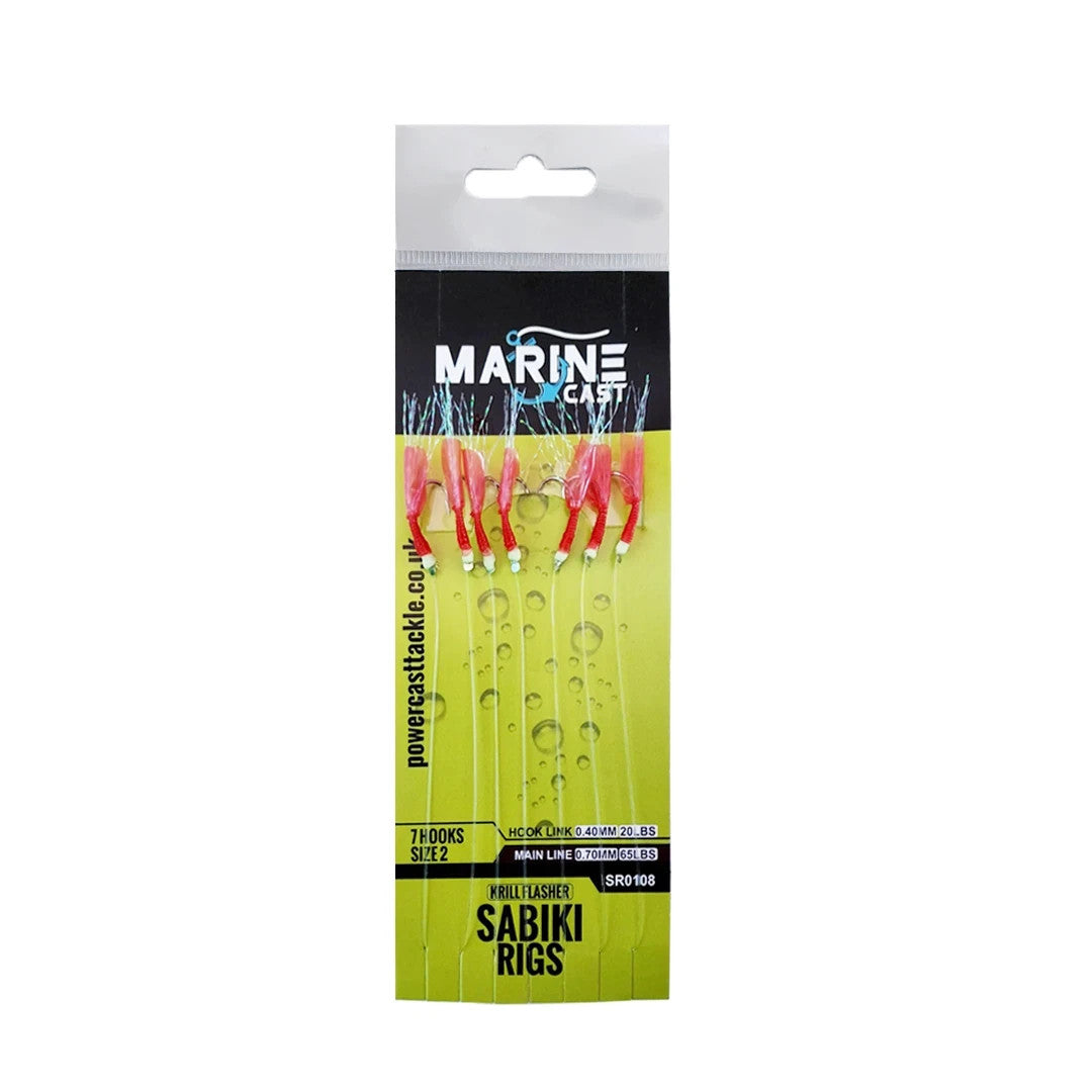 Mackerel Feathers Sea Fishing Rigs Lures 7 Hook Sabiki Rig Hook Size 2