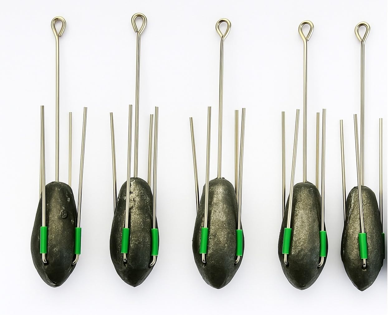 Sea Fishing Grip Weights Dumpy  with Long Tail, 5 Pack, 4oz 5oz 6oz 7oz 8oz 9oz