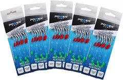 Mackerel Feathers Sea Fishing Lures 7 Hook Sabiki Rig UK Boat Pier Tackle