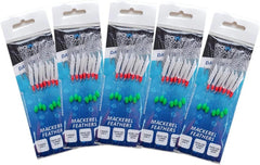 Mackerel Feathers Sea Fishing Lures 7 Hook Sabiki Rig UK Boat Pier Tackle