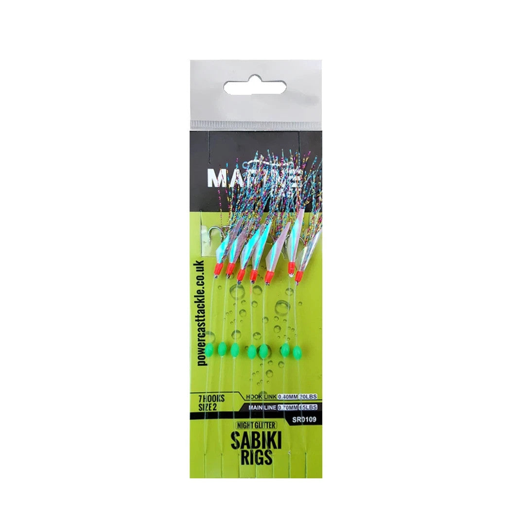 Mackerel Feathers Sea Fishing Rigs Lures 7 Hook Sabiki Rig Hook Size 2