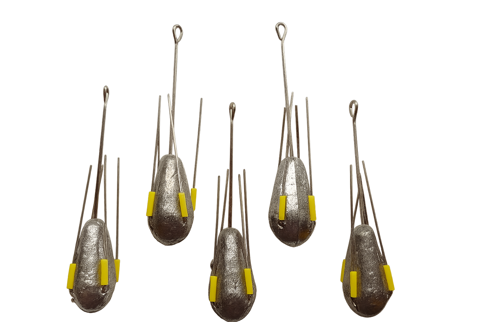 Sea Fishing Grip Weights Dumpy  with Long Tail, 5 Pack, 4oz 5oz 6oz 7oz 8oz 9oz