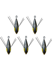 Fishing Grip Weight Distance Set for Sea and Beach Fishing, Breakaway Style (5 Pack) - 5oz - Short Tail