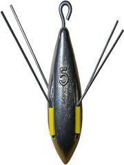 Fishing Grip Weight Distance Set for Sea and Beach Fishing, Breakaway Style (5 Pack) - 5oz - Short Tail