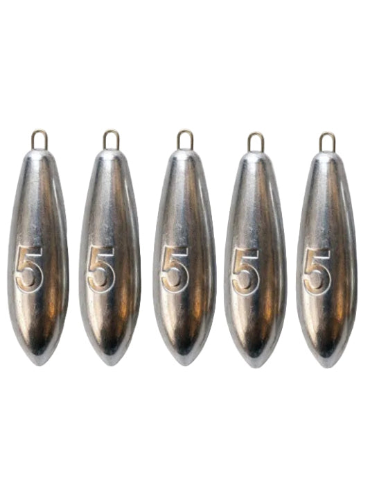 5oz Sea Fishing Weights for Mackerel Feather Cod Bass Boat Fishing - 5pcs