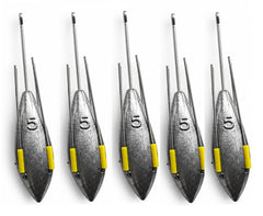 Distance Fishing Grip Weight Set for Sea and Beach Fishing, 5 in a Pack, 4oz - 7oz