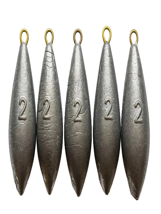 2oz Sea Fishing Weights for Mackerel Feather Cod Bass Boat Fishing - 5pcs