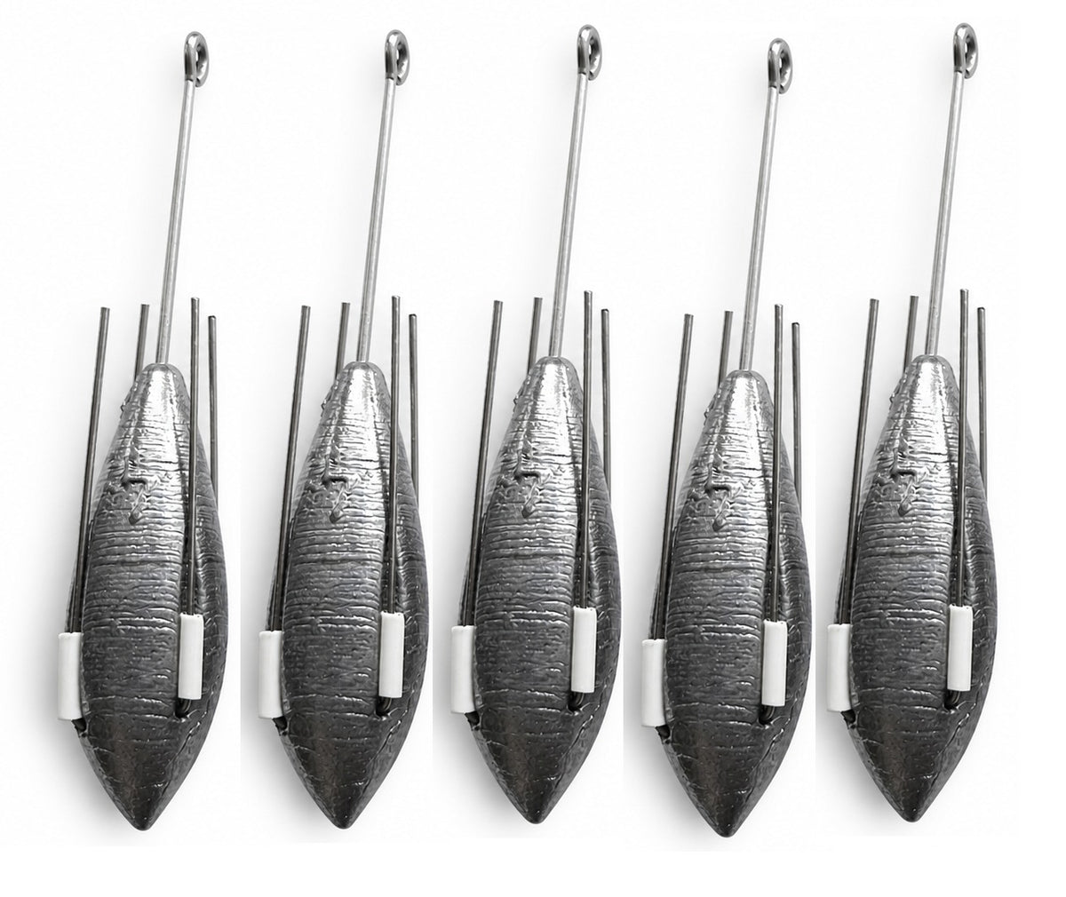 Distance Fishing Grip Weight Set for Sea and Beach Fishing, 5 in a Pack, 4oz - 7oz
