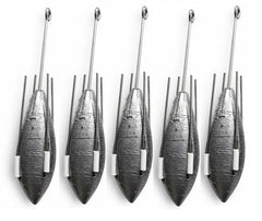Distance Fishing Grip Weight Set for Sea and Beach Fishing, 5 in a Pack, 4oz - 7oz