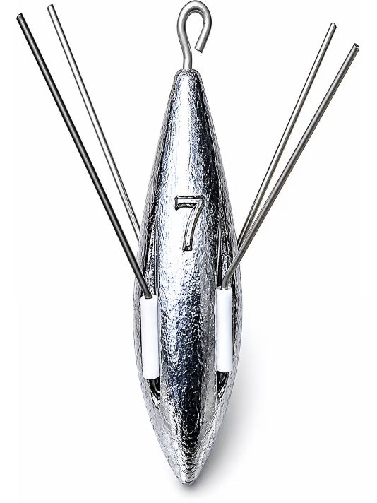 Distance Sea Fishing Grip Weights with Breakout Wires, Long Casting Shore Fishing Sinkers 7oz