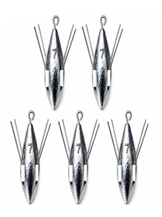 Distance Sea Fishing Grip Weights with Breakout Wires, Long Casting Shore Fishing Sinkers 7oz