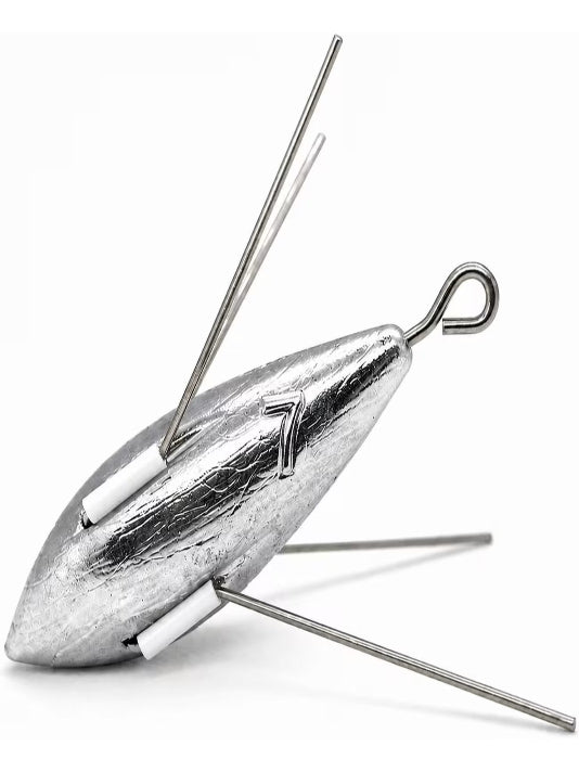 Distance Sea Fishing Grip Weights with Breakout Wires, Long Casting Shore Fishing Sinkers 7oz