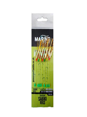 Marine Cast 5 different types mackerel feathers, hook size 2  - Gold Flash